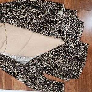 Leopard Print Long Sleeve Dress